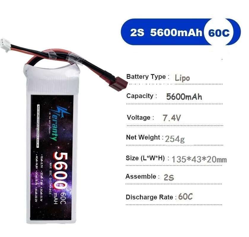 TERANTY 5600MAH 60C 2S 3S 4S 6 – обзор и цена Drone Battery 4S