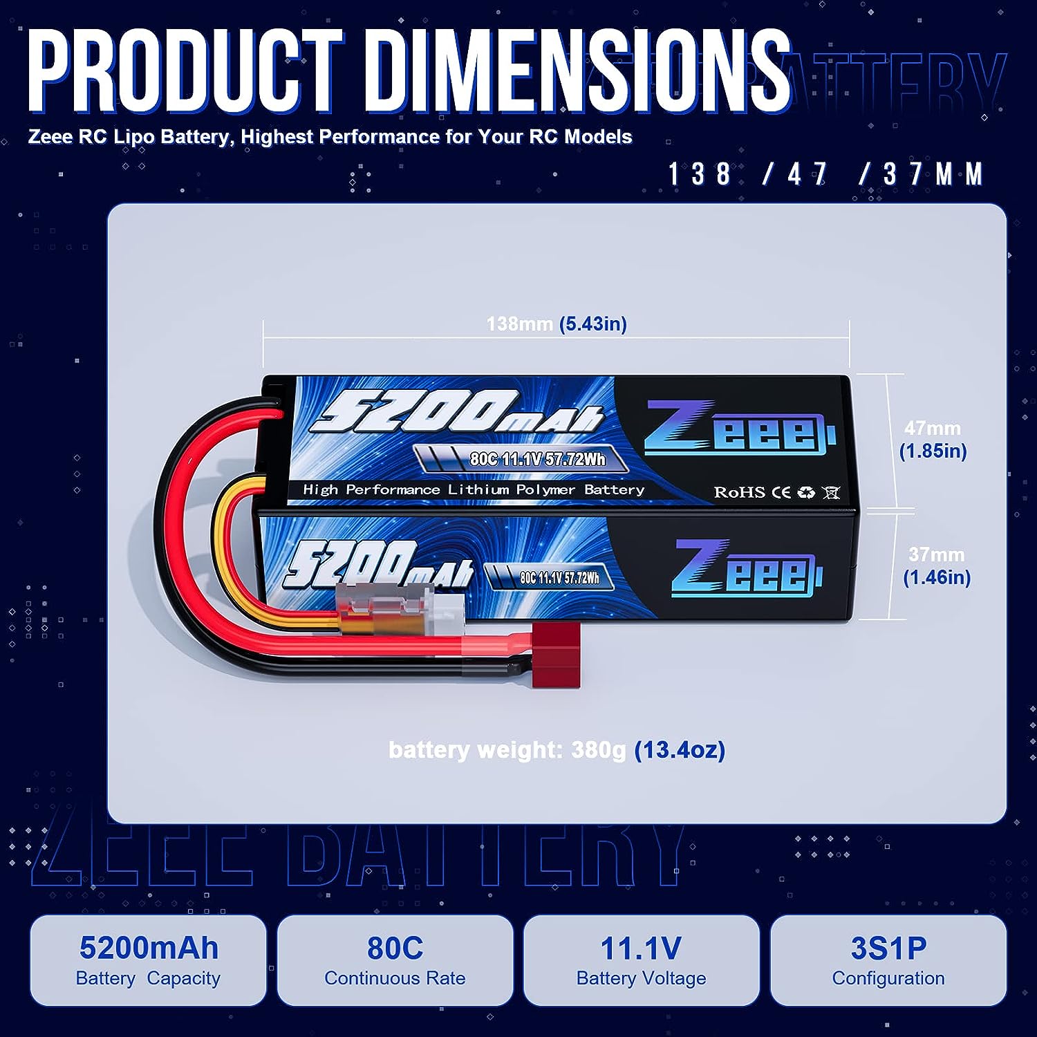 1/2 шт. Zeee 3S 5200 мАч Lipo  – обзор и цена Drone Battery 4S